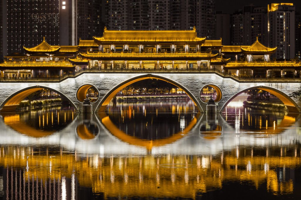 Chengdu Anshun bridge at night