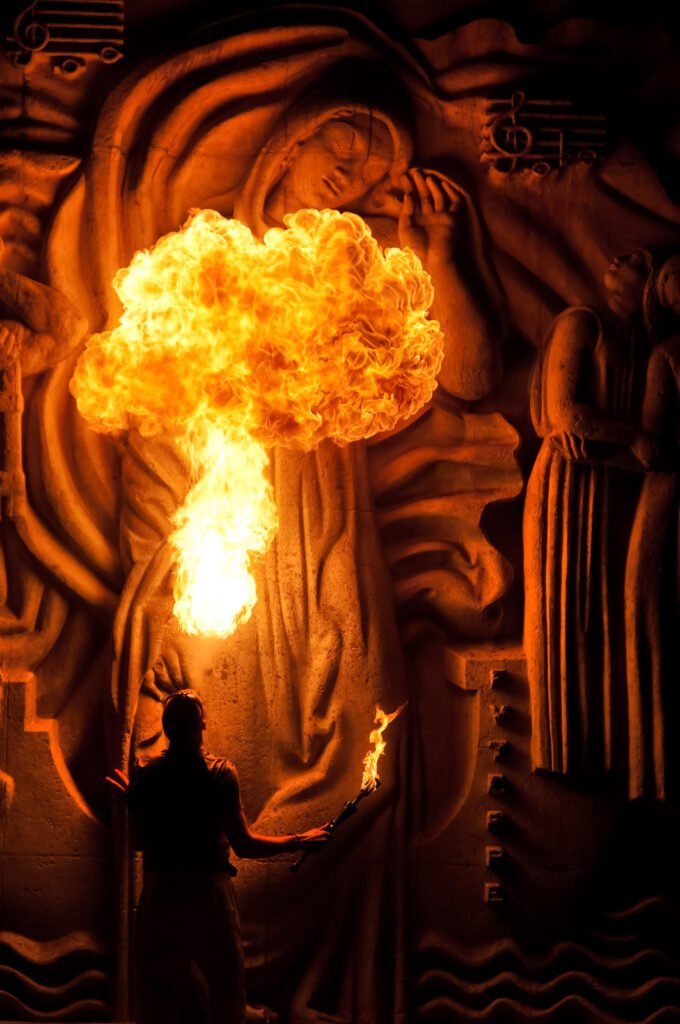 Fire show in Paris at night #2