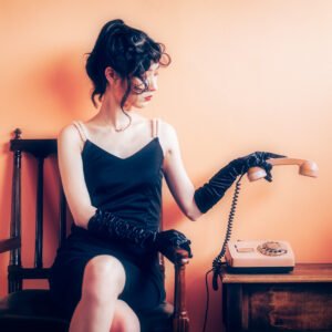 Young Chinese woman vintage studio portrait