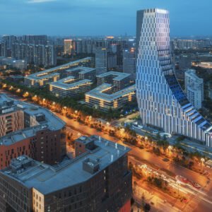 South Chengdu skyline at blue hour
