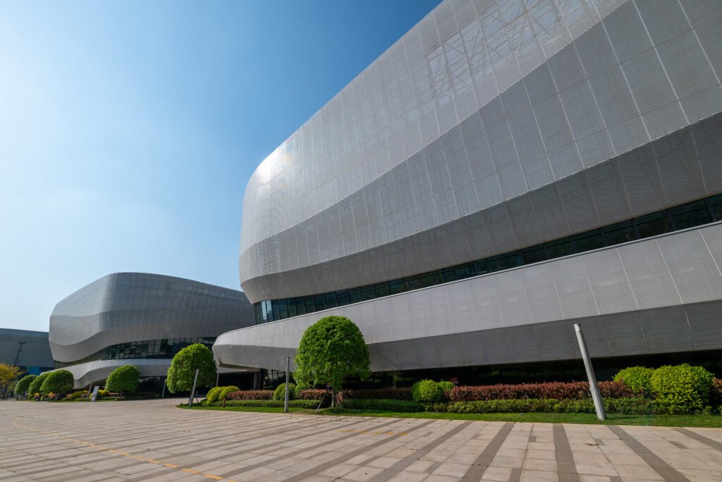 Futuristic convention and exhibition center with unique architecture