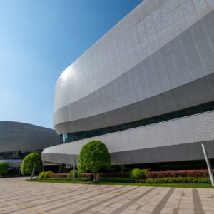 Futuristic convention and exhibition center with unique architecture