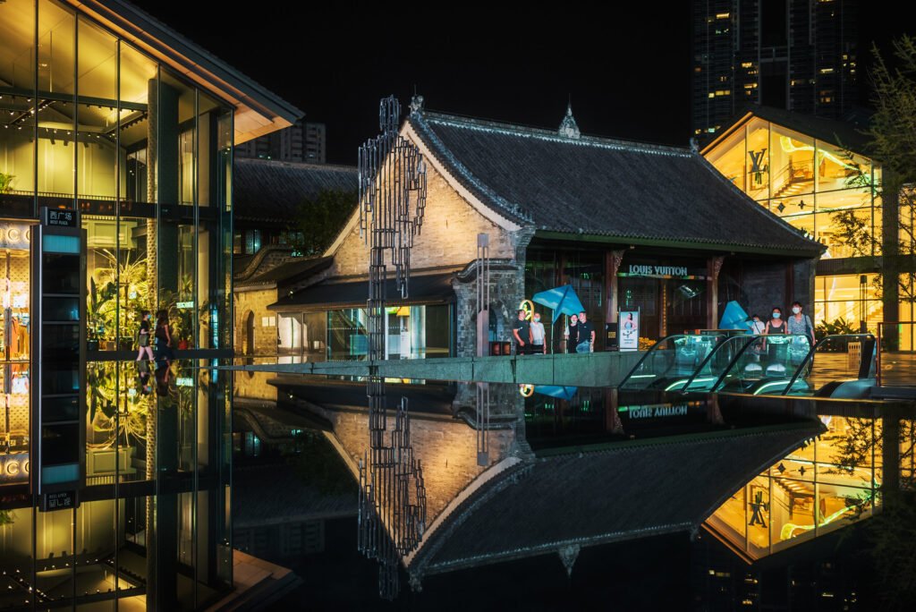 Chengdu Taikooli commercial area at night