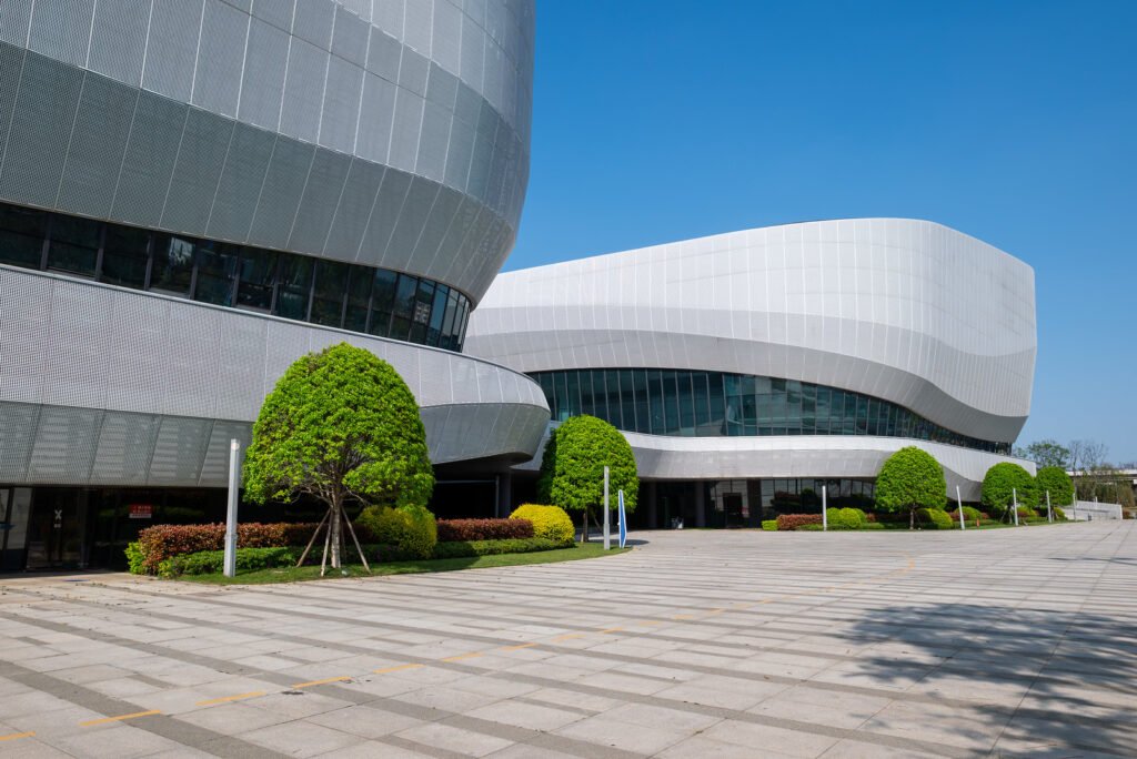 Futuristic convention and exhibition center with unique architecture