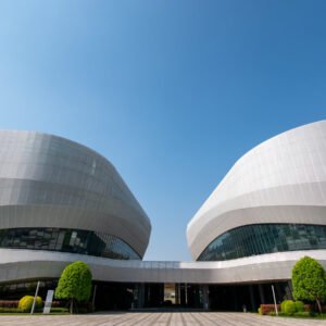 Futuristic convention and exhibition center with unique architecture